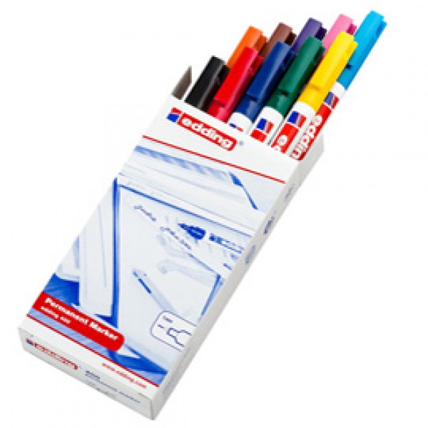 Marcatore permanente Edding 400 - punta conica - tratto 2,00mm a 4,00mm - astuccio 10 colori assortiti - Edding Marcatore permanente Edding 400 - punta conica - tratto 2,00mm a 4,00mm - astuccio 10 colori assortiti - Edding