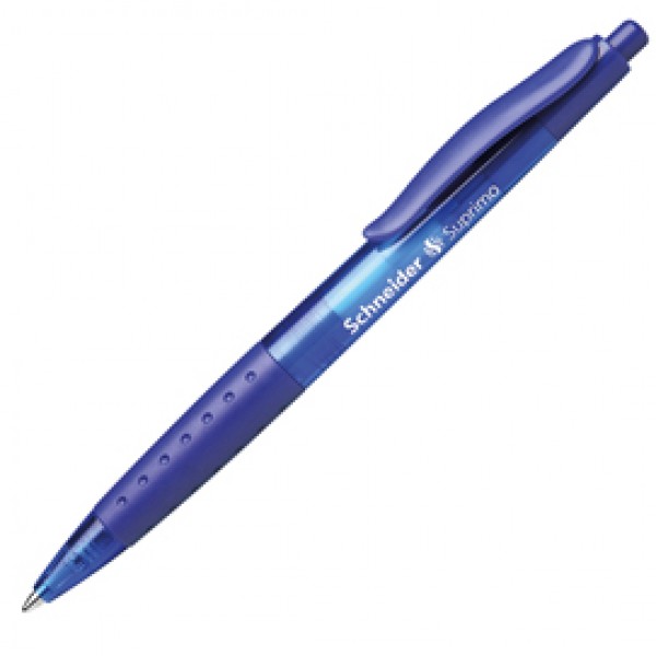 Schneider Slider Edge Penna A Sfera | Tecnologia Viscoglide | Rosso, Blu, Acciaio Inox