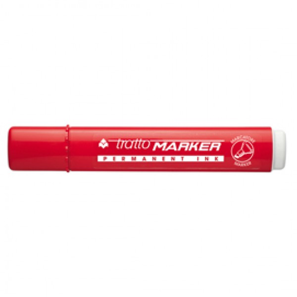 Marcatore permanente Marker - punta a scalpello - tratto 6,50mm -  rosso  - Tratto