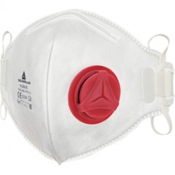 Mascherina filtrante FFP3 - con valvola - pieghevole verticalmente - monouso - Deltaplus - conf. 10 pezzi (imbustate singolarmente)