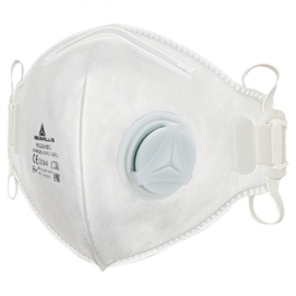 Mascherina filtrante FFP1 - con valvola - pieghevole verticalmente - monouso - Deltaplus - conf. 10 pezzi (imbustati singolarmente) Mascherina filtrante FFP1 - con valvola - pieghevole verticalmente - monouso - Deltaplus - conf. 10 pezzi (imbustati singolarmente)