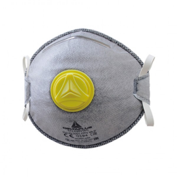 Mascherina filtrante FFP2 - per vapori organici - con valvola - monouso - Deltaplus - conf. 10 pezzi (imbustati singolarmente) Mascherina filtrante FFP2 - per vapori organici - con valvola - monouso - Deltaplus - conf. 10 pezzi (imbustati singolarmente)