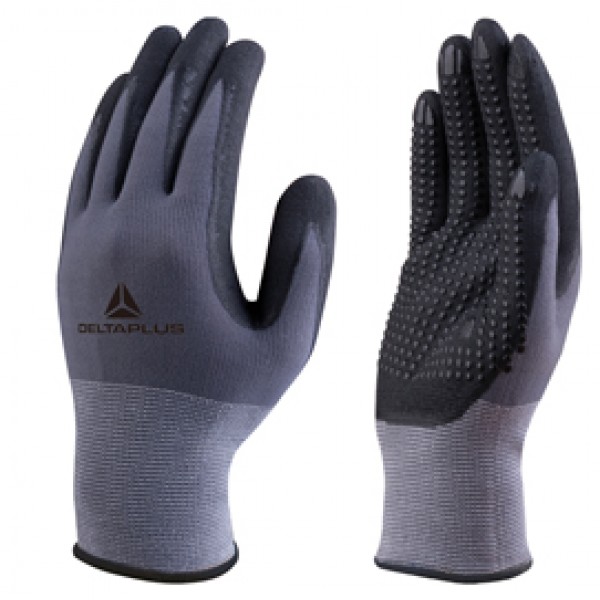 Guanti di precisione VE727NO - poliammide - palmo in nitrile/poliuretano - grip sul palmo - taglia 09 - grigio/nero - Deltaplus Guanti di precisione VE727NO - poliammide - palmo in nitrile/poliuretano - grip sul palmo - taglia 09 - grigio/nero - Deltaplus