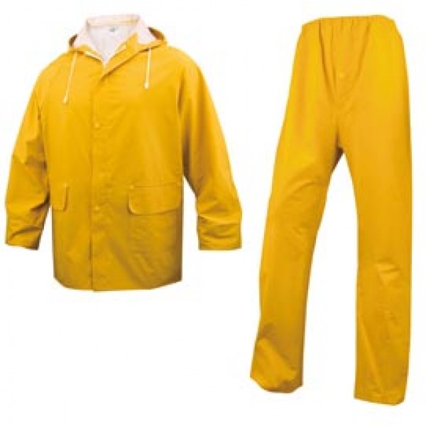 Completo impermeabile EN304 - giacca + pantalone - poliestere/PVC - taglia XL - giallo - Deltaplus