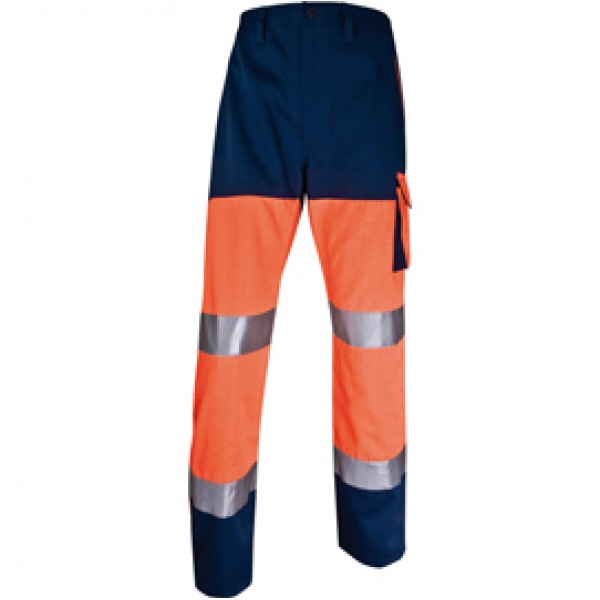 Pantalone alta visibilità PHPA2 - sargia/poliestere/cotone - taglia L - arancio fluo - Deltaplus