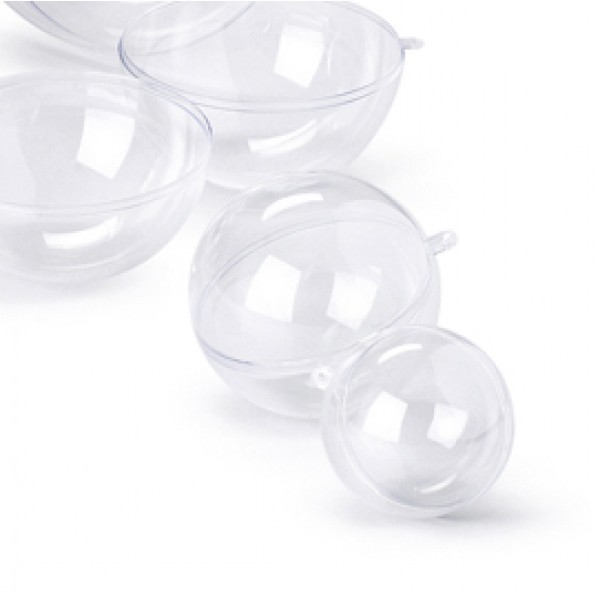 Sfera apribile in polistirene - trasparente - ø100mm - Ri.plast Sfera apribile in polistirene - trasparente - ø100mm - Ri.plast