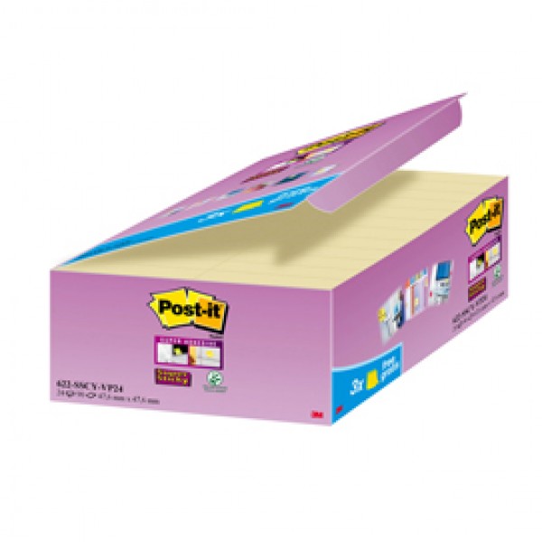 Blocco foglietti Post it® Super Sticky - 622-SSCY-VP24-EU - 47,6 x 47,6 mm - giallo Canary™ - 90 fogli - Post it® - conf. 24 blocchi Blocco foglietti Post it® Super Sticky - 622-SSCY-VP24-EU - 47,6 x 47,6 mm - giallo Canary™ - 90 fogli - Post it® - conf. 24 blocchi