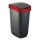 Pattumiera con coperchio basculante - 40,1 x 29,1 x 60,2 cm - PPL - 50 L - nero/rosso - Rotho