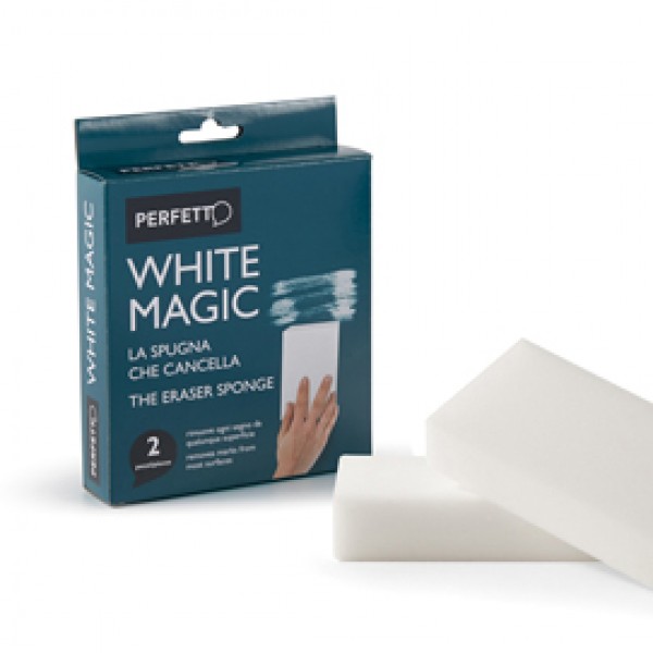 Spugna cancella macchie White Magic - 12x2,5x0,6 cm - Perfetto - conf. 2 pezzi Spugna cancella macchie White Magic - 12x2,5x0,6 cm - Perfetto - conf. 2 pezzi