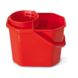Secchio con strizzatore - PPL riciclabile - 12 L - rosso - PerfettoFactory