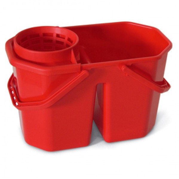 Secchio a doppia vasca con strizzatore - PPL riciclabile - 15 L - rosso - PerfettoFactory Secchio a doppia vasca con strizzatore - PPL riciclabile - 15 L - rosso - PerfettoFactory