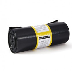 Sacchi per rifiuti Hercules - 90x120 cm - 150 L - 65 micron - nero - PerfettoFactory - rotolo da 10 sacchetti