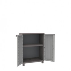 Armadietto JWood 68 - 2 ante - PPL - effetto legno - 68x37,5x91,5 cm - grigio tortora - Terry