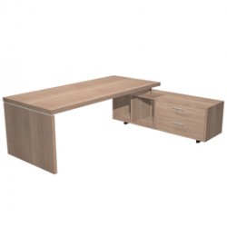 Scrivania Manager Prestige - 180x90x74 cm - con mobile servizio reversibile - ciliegio arabis - Artexport