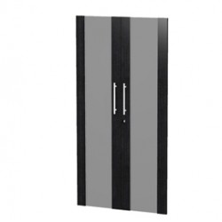 Coppia ante Prestige - vetro/melaminico - per mobile medio/alto - 80x153,8 cm - spessore 18 mm - nero venato - Artexport