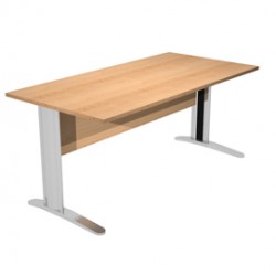 Scrivania Easy fianchi verniciati effetto cromato - lineare - 160x80x72 cm - faggio - Artexport