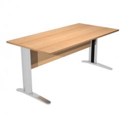 Scrivania Easy fianchi verniciati effetto cromato - lineare - 140 x 80 x 72 cm - faggio - Artexport