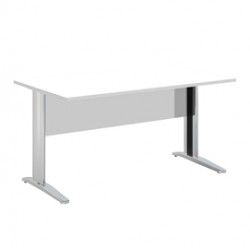 Scrivania Easy fianchi verniciati effetto cromato - lineare - 80x80x72 cm - bianco - Artexport