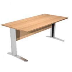 Scrivania Easy fianchi verniciati effetto cromato - lineare - 80 x 80 x 72 cm - faggio - Artexport