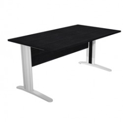 Scrivania Easy fianchi verniciati effetto cromato - lineare - 80 x 80 x 72 cm - nero venato - Artexport