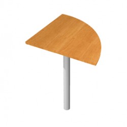 Angolare Easy - 90 gradi - 80x80 cm - gamba di supporto in metallo - noce chiaro - Artexport