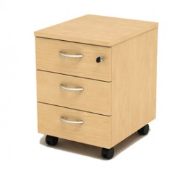 Cassettiera Easy - 3 cassetti - con ruote - 41,8 x 52 x 59,5 cm - faggio - Artexport