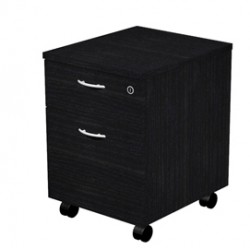 Cassettiera Easy - 1 cassetto + 1 classificatore - con ruote - 41,8 x 52 x 59,5 cm - nero venato - Artexport