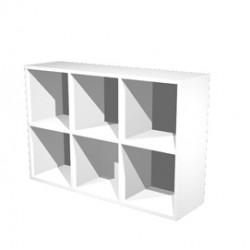 Libreria casellario Rainbow - 6 caselle - 104,1x29,2x69,8 cm - bianco - Artexport