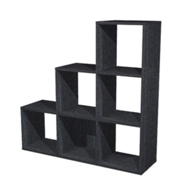 Libreria casellario Rainbow - 6 caselle a scalare - 104,1x29,2x103,9 cm - nero venato - Artexport Libreria casellario Rainbow - 6 caselle a scalare - 104,1x29,2x103,9 cm - nero venato - Artexport