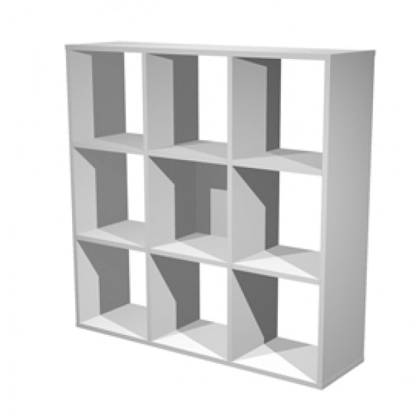 Libreria casellario Rainbow - 9 caselle - 104,1x29,2x103,9 cm - grigio alluminio - Artexport