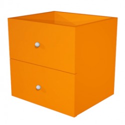 Cassettiera per casellario Rainbow - 2 cassetti - 32,5x28,8x32,5 cm - arancione - Artexport