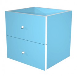 Cassettiera per casellario Rainbow - 2 cassetti - 32,5x28,8x32,5 cm - azzurro - Artexport