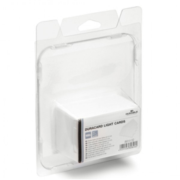 Tessere bianche per stampante Duracard ID 300 - spessore 0,5 mm - 54 x 86 mm - Durable - conf. 100 pezzi Tessere bianche per stampante Duracard ID 300 - spessore 0,5 mm - 54 x 86 mm - Durable - conf. 100 pezzi