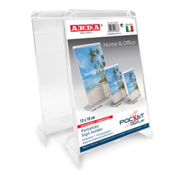 Portadepliant/Portafoto - 13x18 cm - plastica cristallo - Arda Portadepliant/Portafoto - 13x18 cm - plastica cristallo - Arda