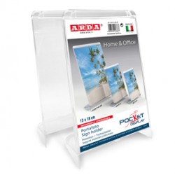 Portadepliant/Portafoto - 10x15 cm - plastica cristallo - Arda