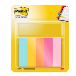 Segnapagina Post it® - 670-5JA-EU - in carta - 12,7 x 44 mm - 5 colori assortiti - Post it® - conf. 250 pezzi