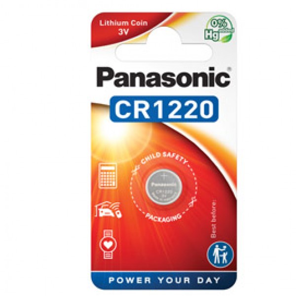Micropila CR1220 - litio - Panasonic - blister 1 pezzo