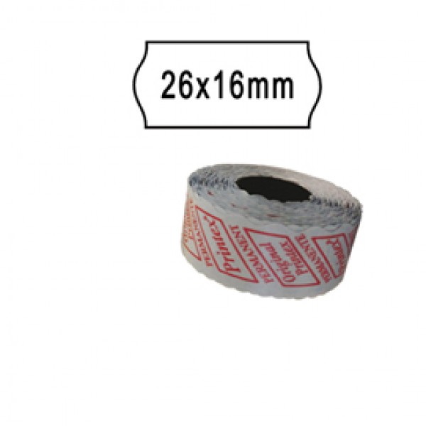 Rotolo da 1000 etichette a onda per Printex Smart 16/2616 e Z Maxi 6/2616 - 26x16 mm - adesivo removibile - bianco - Pritnex - pack 10 rotoli Rotolo da 1000 etichette a onda per Printex Smart 16/2616 e Z Maxi 6/2616 - 26x16 mm - adesivo removibile - bianco - Pritnex - pack 10 rotoli