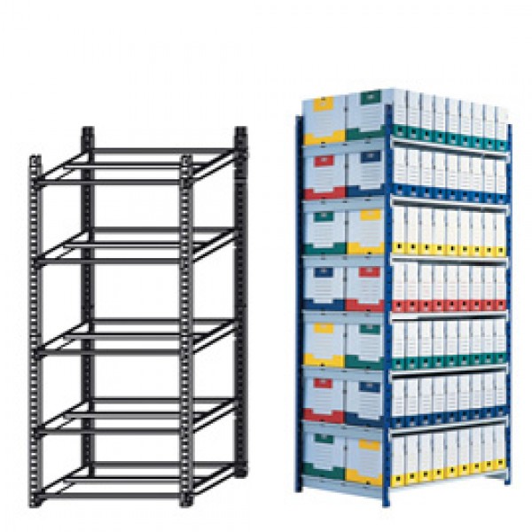 Scaffale RANG'ECO - modulo base - 5 ripiani - 100 x 70 x 200 cm - grigio - Paperflow Scaffale RANG'ECO - modulo base - 5 ripiani - 100 x 70 x 200 cm - grigio - Paperflow