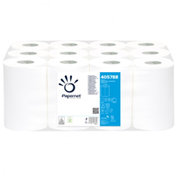 Asciugamani in rotolo Centrefeed - Mini - 2 veli - diametro 14,5 cm - 17 gr - 22 cm x 69 mt - bianco - Papernet Asciugamani in rotolo Centrefeed - Mini - 2 veli - diametro 14,5 cm - 17 gr - 22 cm x 69 mt - bianco - Papernet