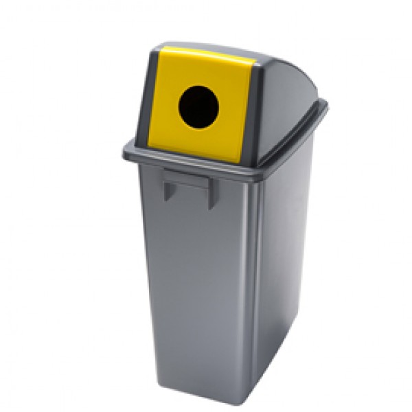 Contenitore Office - con foro per bottiglie - 33x46x79 cm - 60 L - grigio/giallo - Medial International Contenitore Office - con foro per bottiglie - 33x46x79 cm - 60 L - grigio/giallo - Medial International