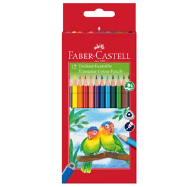 Matite colorate Eco triangolari - diametro mina 3 mm - Faber Castell - astuccio 12 pezzi con temperino Matite colorate Eco triangolari - diametro mina 3 mm - Faber Castell - astuccio 12 pezzi con temperino