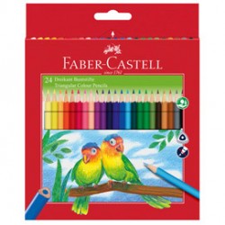 Matite colorate Eco - triangolari - diametro mina 3 mm - con temperino - colori assortiti - Faber Castell - astuccio 24 pezzi