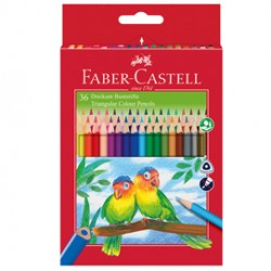 Matite colorate Eco triangolari - diametro mina 3 mm - con temperino - colori assortiti - Faber Castell - astuccio 36 pezzi