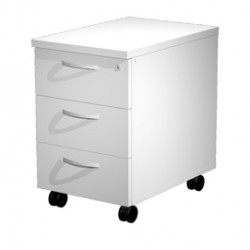Cassettiera Agorà Basic - 3 cassetti - con ruote - 39,4 x 60 x 60 cm - bianco - Artexport