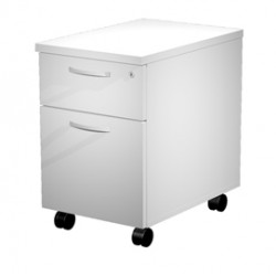 Cassettiera Agorà Basic - 1 cassetto + 1 classificatore - con ruote - 39,4 x 60 x 60 cm - bianco - Artexport