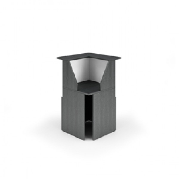 Modulo Prestige reception - 90 gradi - 76,1 x 76,1 x 117 cm - nero venato/bianco - Artexport