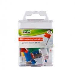 Spilli a bandierina - colori assortiti - Lebez - scatola 40 pezzi