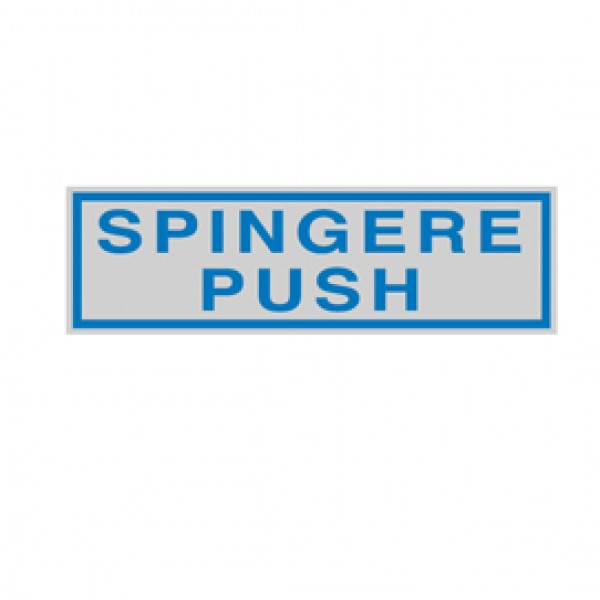 Targhetta adesiva - SPINGERE PUSH - 165x50 mm - Cartelli Segnalatori Targhetta adesiva - SPINGERE PUSH - 165x50 mm - Cartelli Segnalatori