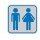 Targhetta adesiva - pittogramma Toilette uomo/donna - 82x82 mm - Cartelli Segnalatori